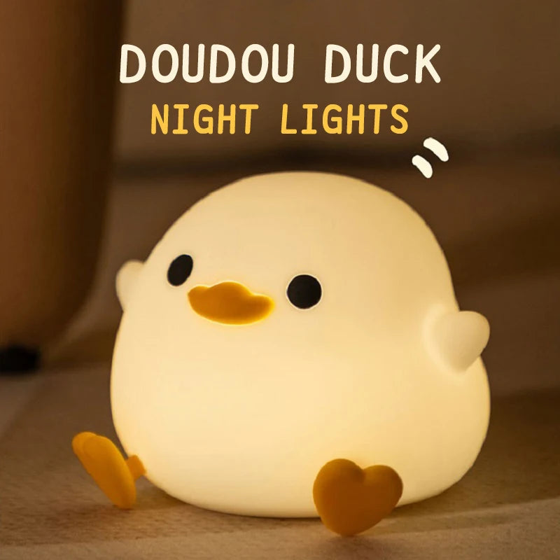 Doudou Duck Night Light , Soft LED , USB Rechargeable , Kids Gift