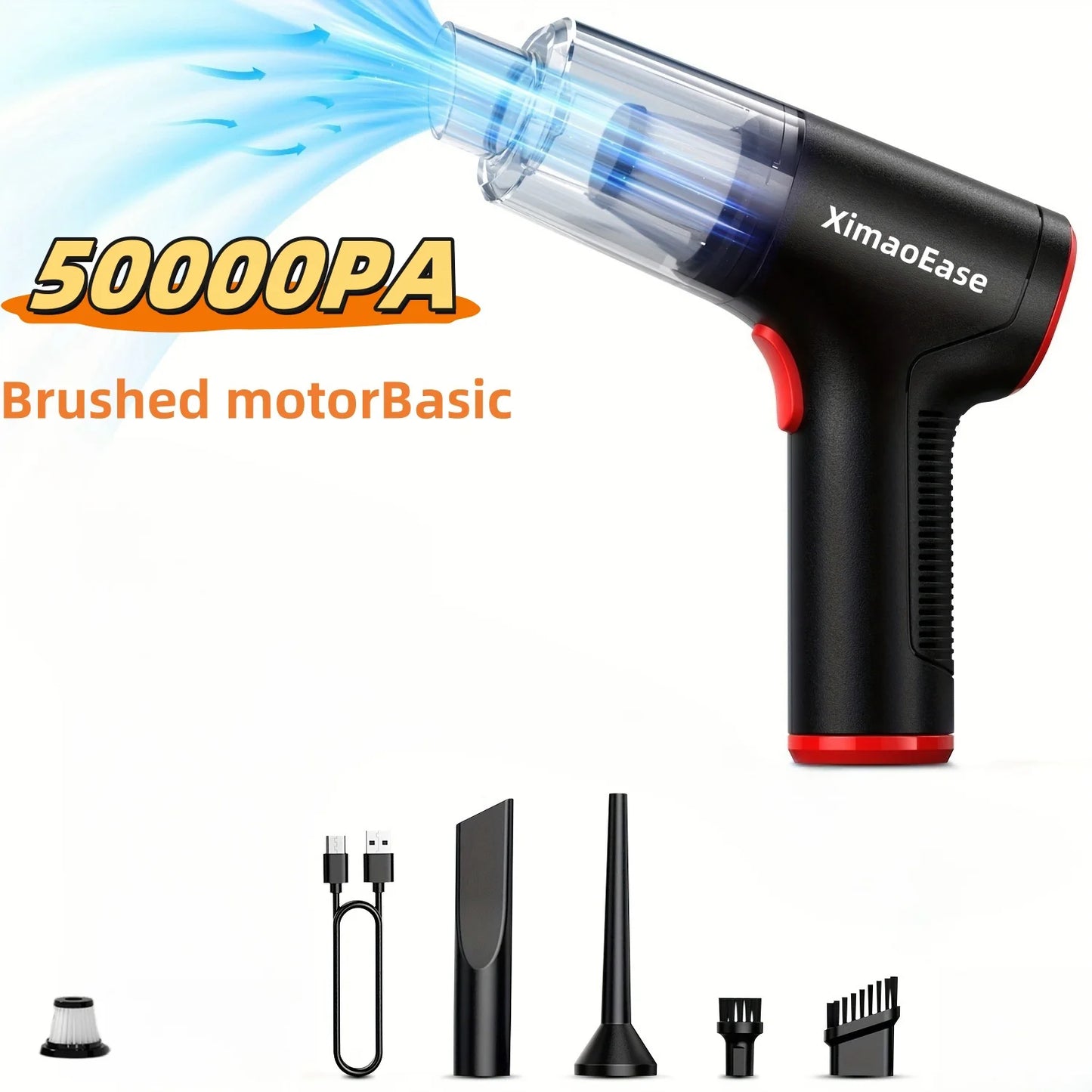 50000PA Mini Portable Wireless Car Vacuum Cleaner Strong Suction Cleaning Machine Car Cleaner for Home Appliance