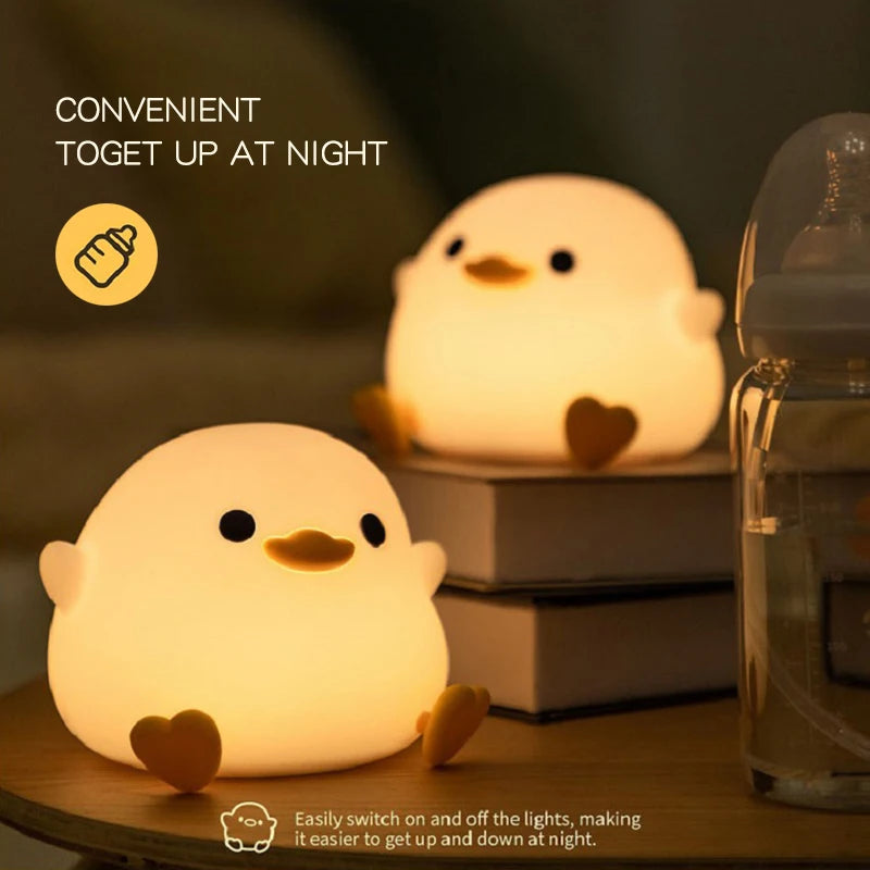 Doudou Duck Night Light , Soft LED , USB Rechargeable , Kids Gift